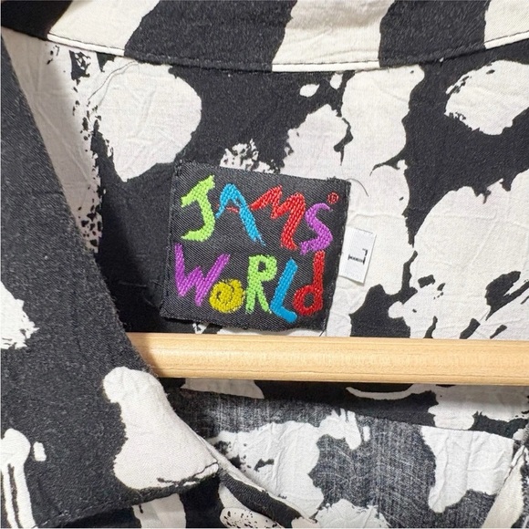 Vintage Jams World Mens Button Shirt Large Hawaiian Floral Colorful Rare Unique - Picture 4 of 13